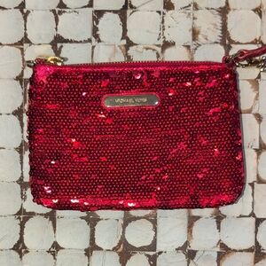 Michael Kors Sparkling Red Sequin Wristlet